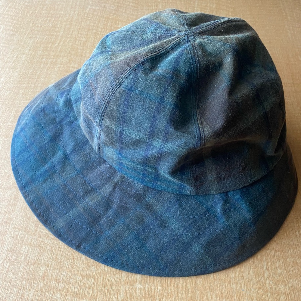 Vintage Polo Ralph Lauren Blackwatch Plaid Oilcloth Cotton Bucket Hat USA M